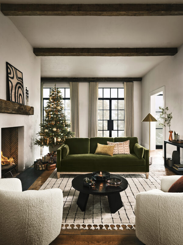 Still interior image of seasonal decor for Joss & Main with prop styling by Elizabeth MacLennan, represented by Pat Bates & Associates, a top agency in the retail home decor brand sector.
