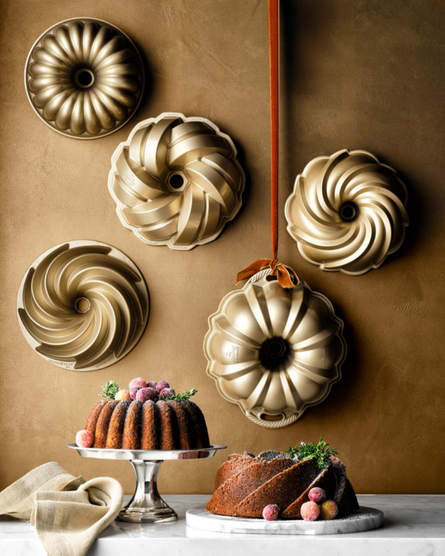 Christmas still life for Williams Sonoma and Nordic Ware's decorative bundt pans with Prop Styling by Elkie Brown, represented by Pat Bates & Associates, a leading artist management agency in the interiors and retail home sector.