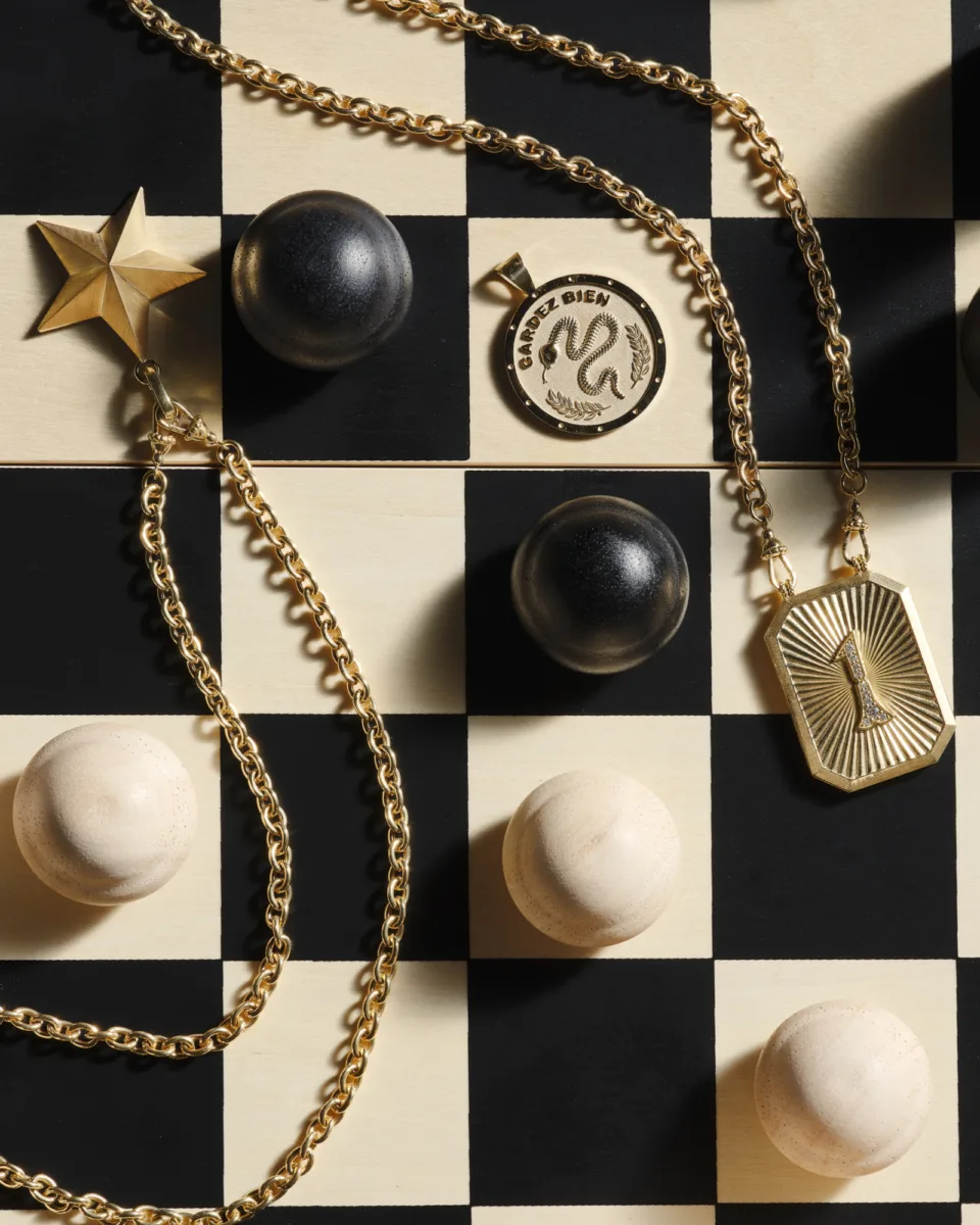 Still life of necklaces for Gem + Jewel’s seasonal catalog by photographer Janelle Jones, represented by Pat Bates & Associates, a leading photography agency in the fashion accessories and jewelry sectors.