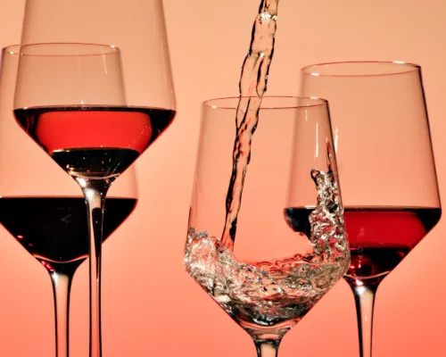 Still life editorial image of low calorie wine for Wall Street Journal by photographer Janelle Jones, represented by Pat Bates & Associates, a leading photo agency in the retail food and beverage brand sectors.