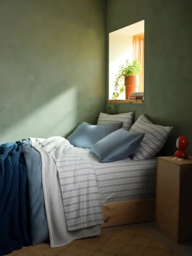 Still image of Brooklinen premium bedding campaign. Styled by soft stylist John Dittrick, represented by Pat Bates & Associates, a leading photography agency in the home and bedding brand sectors.