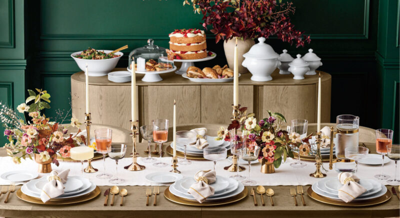 Lifestyle entertaining dining tabletop still life for Williams Sonoma by photographer Lennart Weibull, represented by Pat Bates & Associates, a leading agency in the home retail sector.