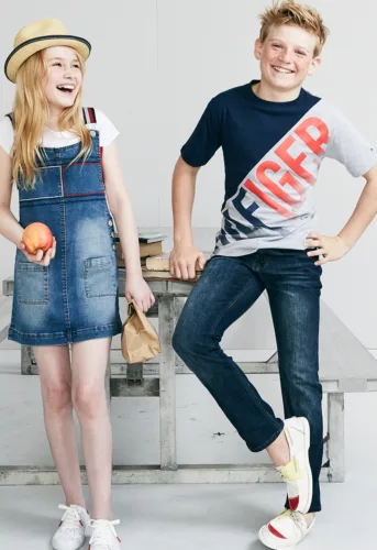 Kids lifestyle fashion still for Macy's with hair and makeup by hmu artist Paul Fields, represented by Pat Bates & Associates, a top photo agency in the lifestyle fashion sector.