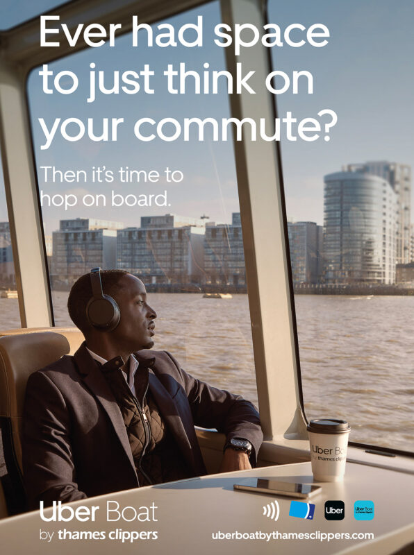 Lifestyle still image for Uber Boat by photographer Toby Mitchell, represented by Pat Bates & Associates, a top agency in the lifestyle, advertising and commercial photography sectors.